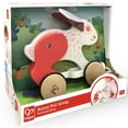 thumbnail image 2 of Hape: Pull Along - Bunny - White & Red - Wooden Animal Toy, Rubber Rimmed Wheels, Encourages Walking, Push & String Pull, Kid Baby Toddler, Age 12 mo+, 2 of 5