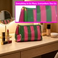 thumbnail image 6 of Travel Pouch, Striped Tassel Zip Cosmetic Travel Bag, Waterproof Makeup Travel Bag, Multipurpose Makeup Bag Organizer, 10X6X3.5 Inch Leak Proof Travel Toiletries Storage Bag,, 6 of 7