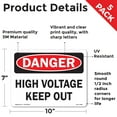 thumbnail image 2 of High Voltage Keep Out OSHA Danger Vinyl Decal Label 10 Inch x 7 Inch - 5 Pack, 2 of 6