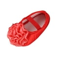 thumbnail image 4 of BLTIBY Infant Baby Girls Loafers Flats Autumn Princess Soft Sole Lace Shoe Non-Slip Rubber Sole Mary Shoes Lightweight Cute Wedding Dress Shoes Red 0-2 Month, 4 of 5