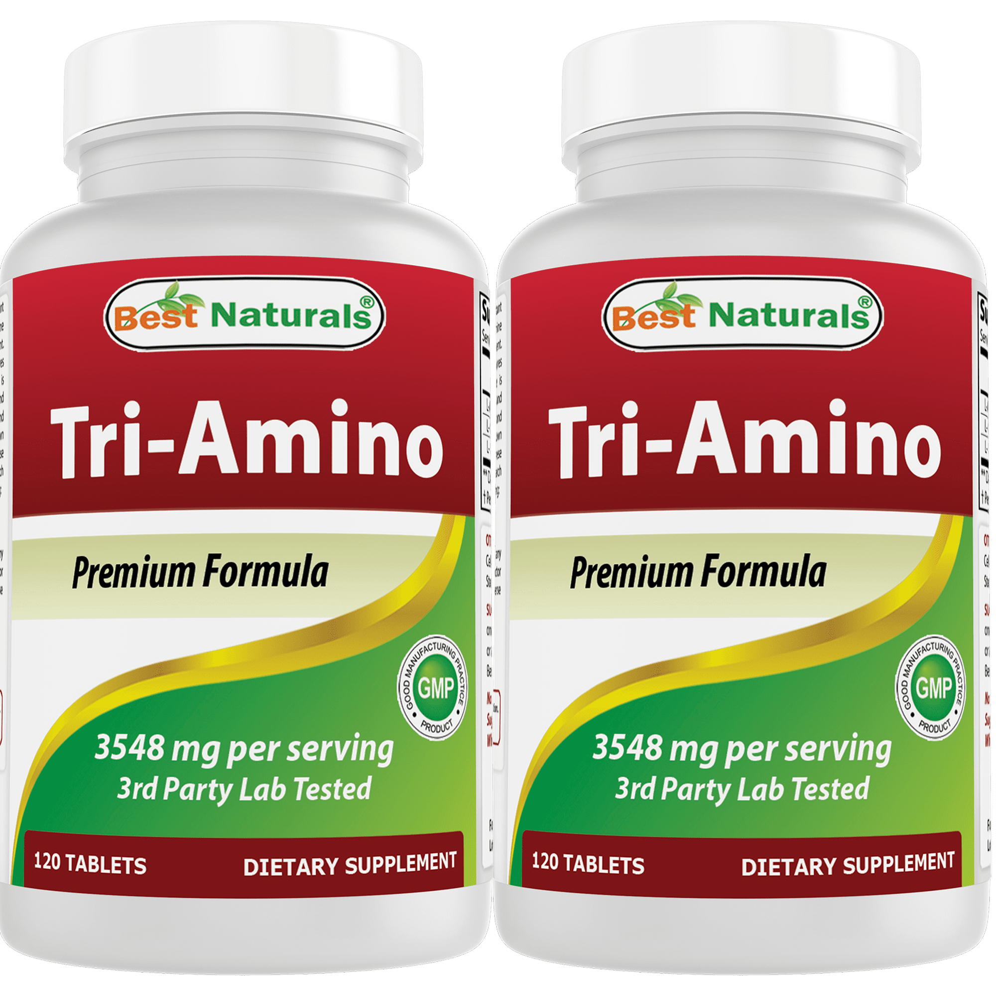 2 Pack Best Naturals Tri-Amino with L-Arginine, L-Ornithine, L-Lysine 120 Tablets