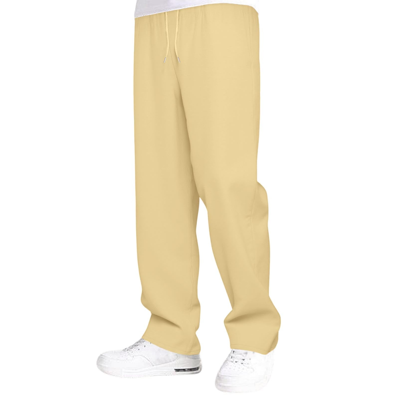 Zszcpp Summer Pants For Mens 2025 Fleece Lined Sweat Long