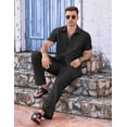 thumbnail image 3 of COOFANDY Mens Linen Suits 2 Piece Set Casual Loose Pants Vacation Beach Outfits Short Sleeve Island Shirt Resort, 3 of 7