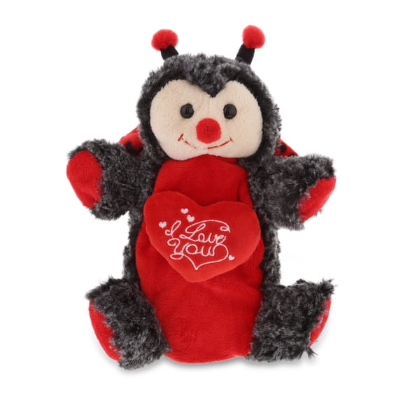 DolliBu I Love You Heart Ladybug Plush Hand Puppet - 9 inches