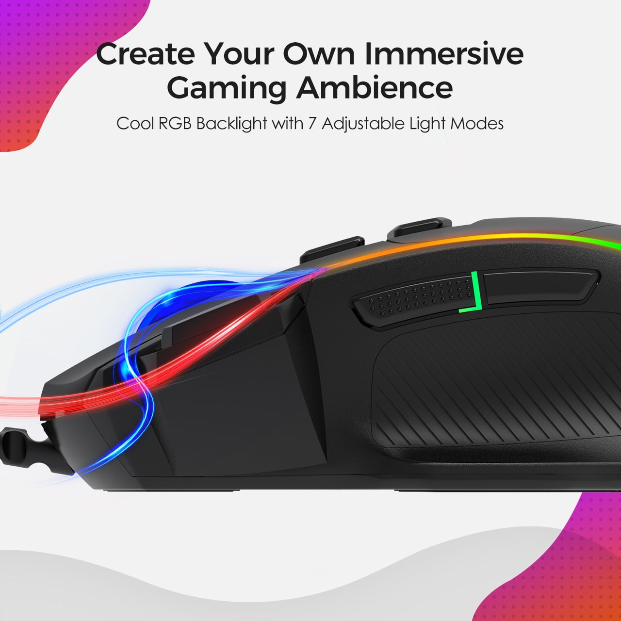 USB Wired Programmable Gaming Mouse 3200DPI Adjustable Backlight 8 Custom  Buttons Mechanical Gaming Mice For Gaming Laptop Computer Pro Gamer/ LOL