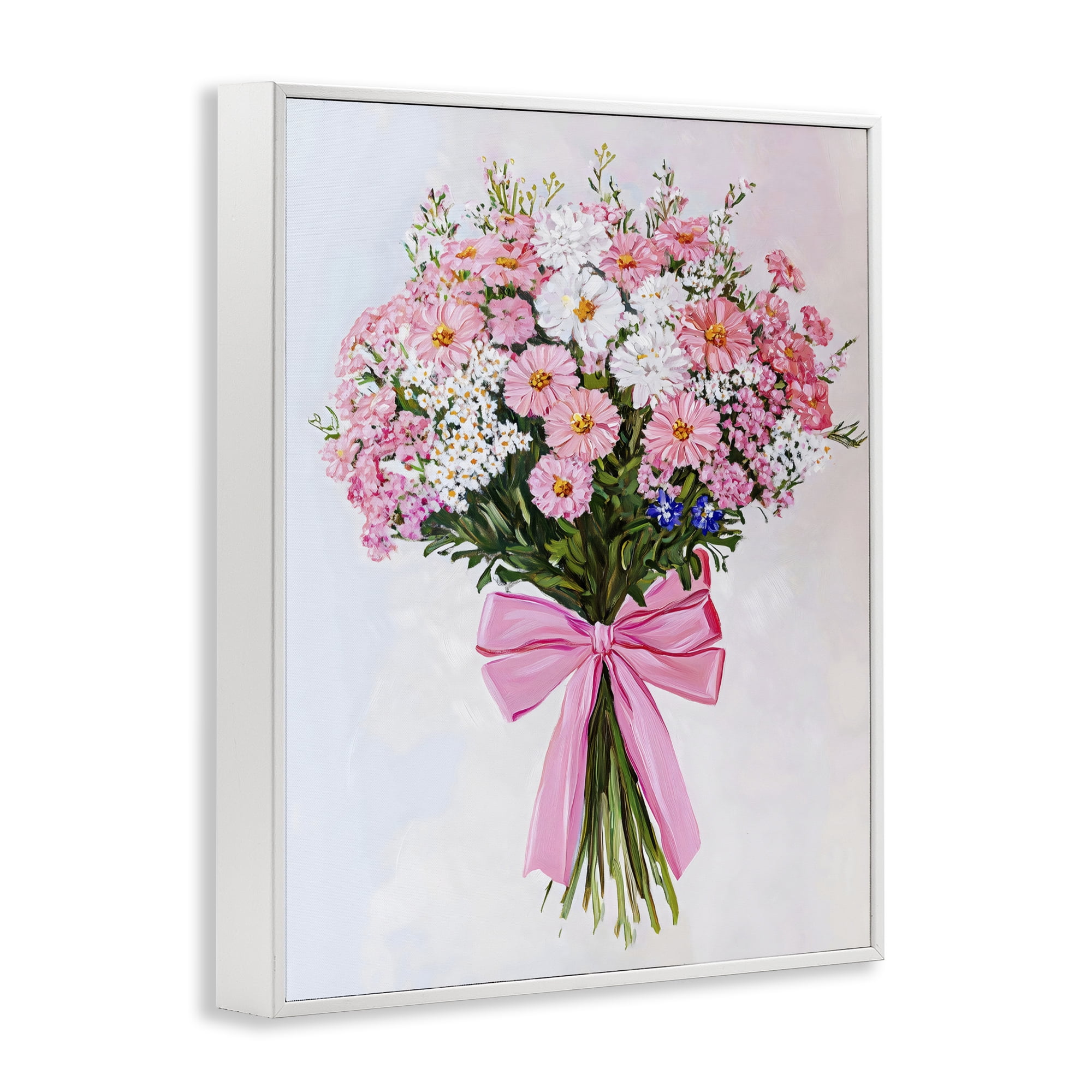 Stupell Industries Pink & White Tied Flower Bouquet White Framed Giclee Art, design by The Prints Vibe