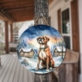 thumbnail image 3 of Hello Winter Boxer Welcome Snowy Night Watercolor Vintage Round Wood Sign Boxers Dog Lover Gifts Idea Hanging Wall Home Decor - 01011, 3 of 5