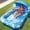 Blue with Canopy, variant on Inflatable Tanning Pool Lounger Float with Sprinkler, 77" x 48" Pool Floats Adult with Pillow, 6 in 1 Suntan Tub Raft Floatie with Drink Holder Sunbathing Water Lounge