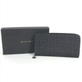 thumbnail image 3 of Pre-Owned BVLGARI Bulgari Logo Long Wallet Round Zipper Denim Men Women Blue (Good), 3 of 14