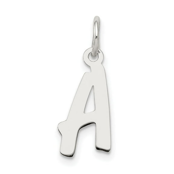 Auriga Fine Jewelry 925 Sterling Silver Rhodium-plated Letter A Initial Charm Pendant for Women (L- 19mm, W- 8mm)