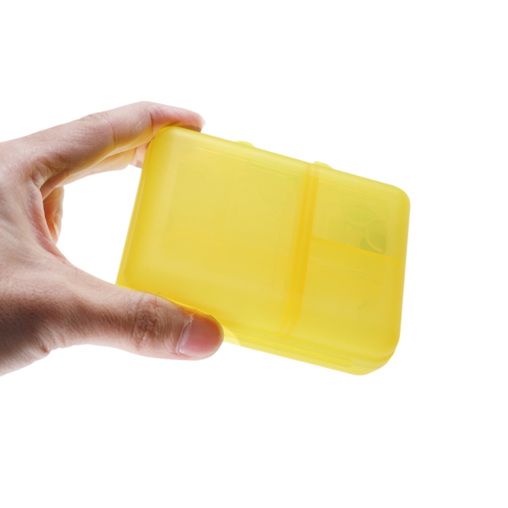 Unique Bargains Useful Durable 9 Grids Double Layer Pill Case for Travel 1 Pc Yellow
