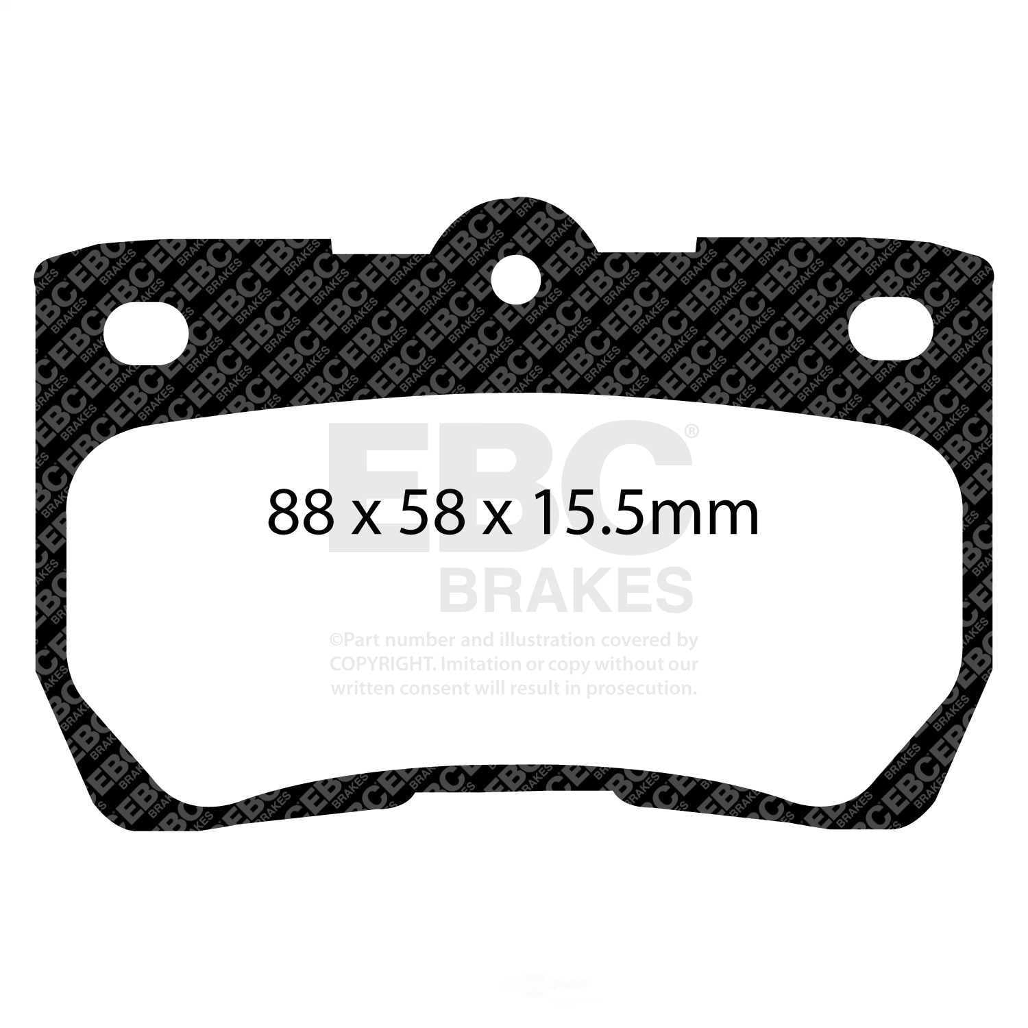 EBC Brakes DP21586 Greenstuff 2000 Series Sport Brake Pads, FMSI Pad No. D1113 Solid 291mm Dia