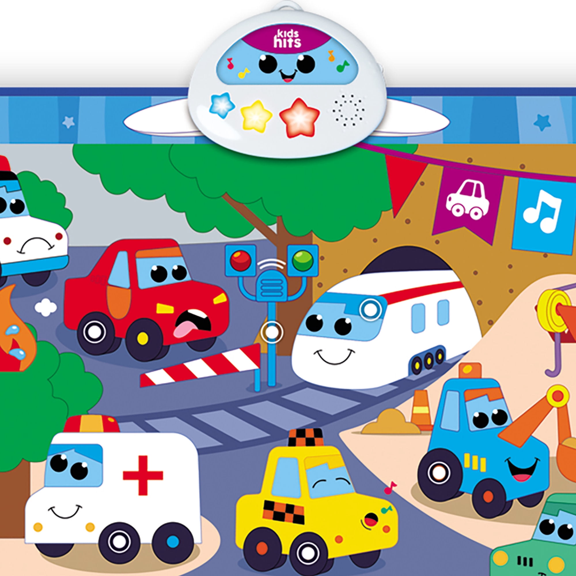 Kids Hits: Light & Sound Mat - Big City Rush - Music Activity Floor Pad, Sensory Toy, City Sounds-Piano Notes, Touch-Listen-Learn, Baby-Toddlers 8Mo+
