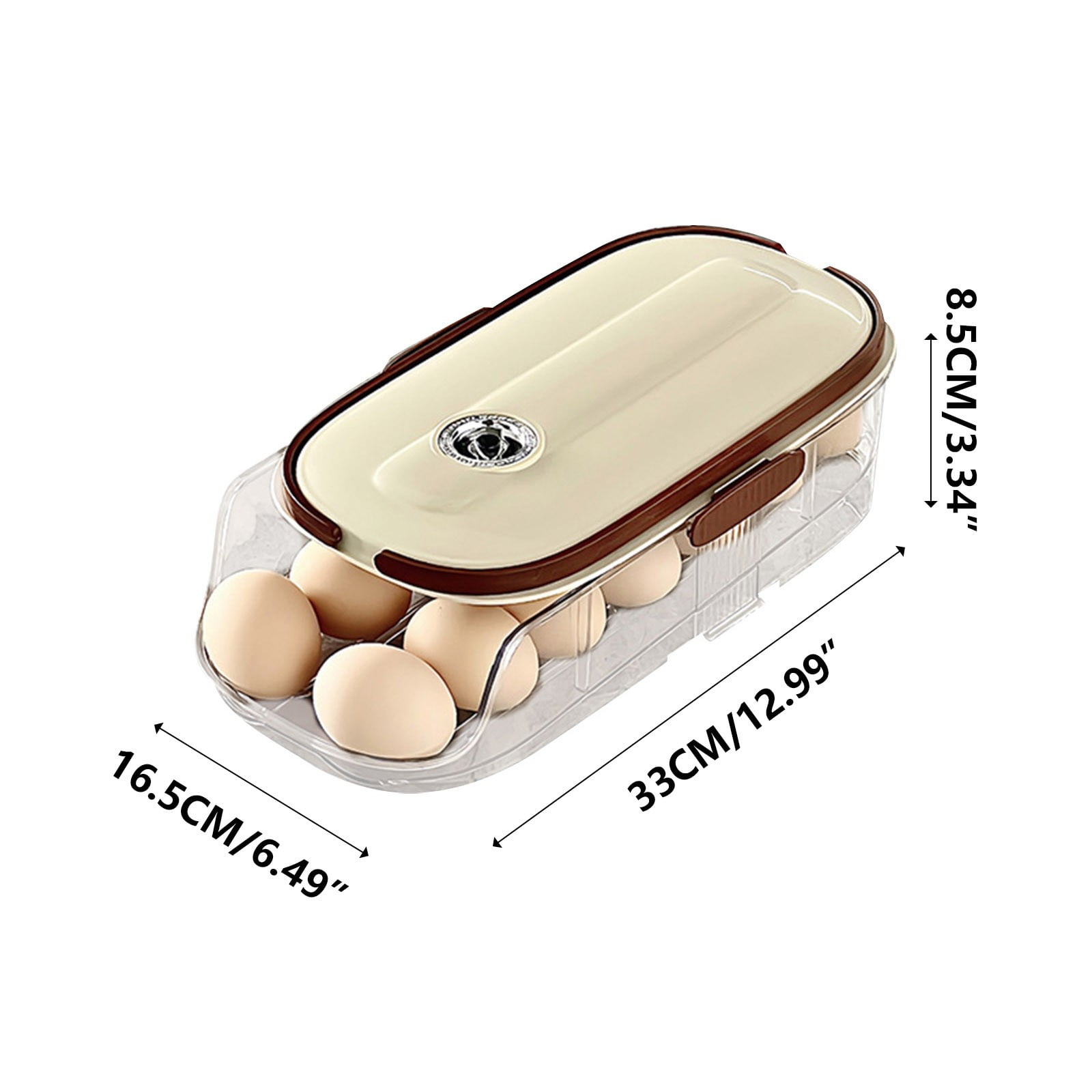 Tgbvmt Double Layer Rolling Storage Box Transparent Refrigerator Storage Rack Space Saving Food Organizer for Kitchen Fridge Pantry Cabinet Countertop Egg Storage Container Home Kitchen Storage