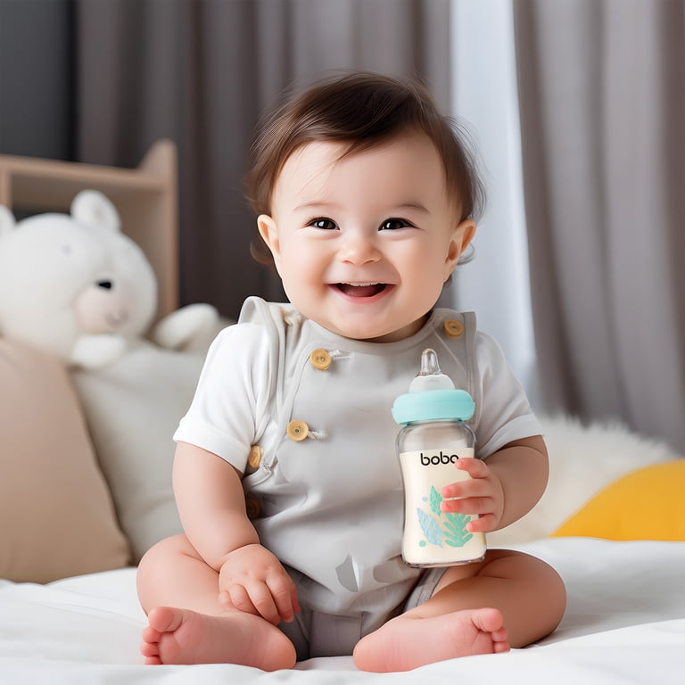 YOHKOH Anti-Colic Glass Baby Bottles, 5.4oz, Slow Flow, 4-Pack photo 5