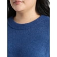 thumbnail image 4 of Terra & Sky Women's Plus Cropped Whipstitch Trim Sweater, Lightweight, Sizes 0X-5X, 4 of 5