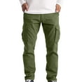 thumbnail image 2 of Men's Relaxed Fit Cargo Pant Cargo Pant Solid Army Green Xxl, 2 of 2