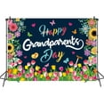 thumbnail image 2 of Happy Grandparents Day Groovy Backdrop Flower Butterfly Best Grandparents Ever Background Grandma Grandpa Retirement Party Decorations Supplies Photo Props, 2 of 8