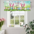 thumbnail image 3 of Valances for Windows Easter Egg Rabbit Ear Rod Pocket Short Curtain for Bathroom Living Room Bedroom Spring Pastoral Butterfly Daisy Flower 1 Panel 54x18in, 3 of 9