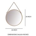 thumbnail image 4 of The Urban Port UPT-228702 Round Metal Frame Wall Mirror with Hanging Rope, Antique Brass, 4 of 5