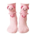 thumbnail image 4 of Kilaqueen Cute 3D Crochet Axolotl Socks for Women Soft Crew Socks with Salamander Animal Applique Breathable Cotton Novelty Socks, 4 of 5