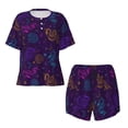 thumbnail image 4 of Qekee Colorful Snake Women's Pajama Set Short Sleeve Sleepwear Summer Home Wear with Pockets Soft Short Sleeve Shirt - Colorful Snake, 4 of 9