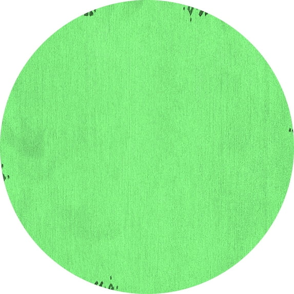 Ahgly Company Indoor Round Abstract Emerald Green Modern Area Rugs, 4' Round