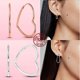 thumbnail image 3 of Pendientes de plata de ley 925 para mujer, aretes asimétricos con forma de corazón, a la moda, regalo de joyería Original, 925, 3 of 4
