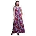 thumbnail image 1 of Bimba Tie-Dye Printed Front Slit Sleeveless Summer Spring Long Women BeachÂ&nbsp;Dress-Large, 1 of 5