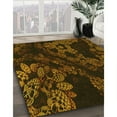 thumbnail image 3 of Ahgly Company Machine Washable Indoor Round Transitional Black Brown Area Rugs, 3' Round, 3 of 7