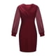 thumbnail image 5 of Vestidos Para Mujer Otoño Primavera Y Otoño Vestido de Manga Larga Con Cuello en V Apretado Plisado Negocios Elegante Costura Lápiz Falda Odeerbi  ODB147987, 5 of 8