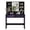 Black (35.5"), variant on TeoKJ 43-inch Makeup Vanity Desk with Lighted Mirror, Glass Tabletop and Power Outlets, Pink
