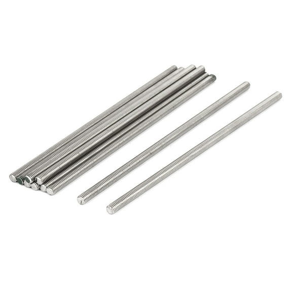 Unique Bargains M6 x 160mm 304 Stainless Steel Fully Threaded Rods Hardware Silver Tone 10Pcs