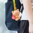 thumbnail image 3 of Plush Bear Keychain Pulling Rope Stuffed Love Heart Animal Doll Key Ring Holder DIY Handbag Pendant, 3 of 5