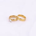 thumbnail image 3 of His and Hers Matching Stainless Steel Diamond Argyle Pattern Couple Rings, Gold, Fashion and Simplicity, Electroplated and Mosaic, 3 of 5
