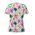thumbnail image 4 of Naloa Rose Flowers Print T-Shirts Short Sleeve V Neck Tees for Women Fashion Tops Trendy Lightweight Soft Casual Summer Outfits Clothes, 4 of 5