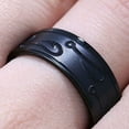 thumbnail image 2 of Wedding Rings for Men. Fishermen's 8mm Black Titanium Band w/ Fish Hooks, 2 of 5