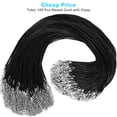thumbnail image 2 of Collares, cadenas y cordones para pulsera, 100 unidades, piel negra, 1,5 mm, 2 of 7