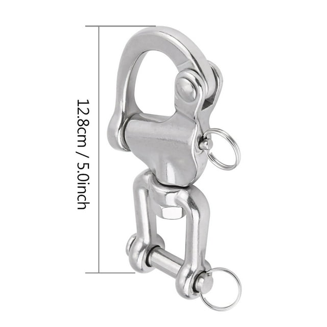 Grillete Giratorio Giratorio de Acero inoxidable, Gancho de Arranque de Servicio Pesado Con Un Pasador de Liberación Rápida, Un Pequeño Anillo de Acero para Bien, Material Aisi