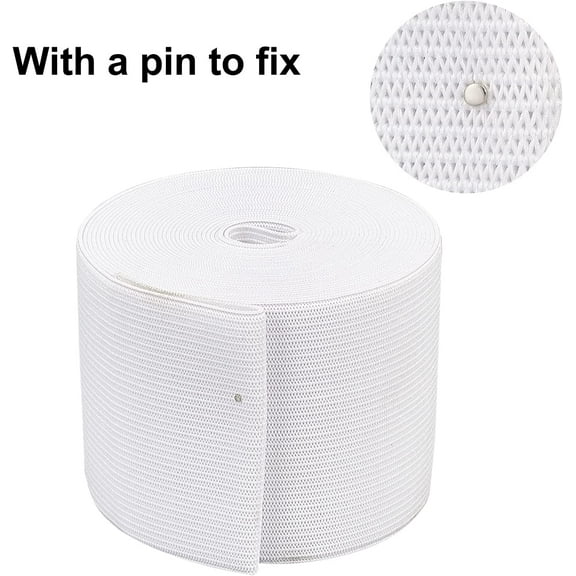2 Rolls 2.4 Inch x 5.5 Yard Flat Elastic Rubber Band Stretch Strap Fabric Band White