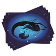 thumbnail image 1 of Ambesonne Ocean Place Mats Set of 4, Aquatic Girl Mermaid, Standard Size, Purple Black, 1 of 6