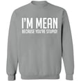 thumbnail image 2 of OXI Crewneck Sweatshirt - I Am Mean Because You Are Stupid, Basic Casual Sweatshirts for Men's and Women Fleece Sweatshirt Long Sleeve - Sport Grey Small, 2 of 2