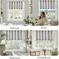 thumbnail image 6 of Striped Linen Valance Curtain 16 Inch Vertical Striped Valance for Kitchen Bathroom Light Filtering Rod Pocket Cottagecore Farmhouse Semi Sheer Short Window Curtain 1 Panel Black, 6 of 8