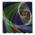 thumbnail image 3 of Ambesonne Digital Shower Curtain, Spiral Motion, 69"Wx75"L, Green Purple, 3 of 5