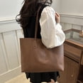 thumbnail image 5 of PU Leather Tote Bag, Shoulder Bags for Women, Top Handle Handbags, Large Purse Lightweight&Comfortable To Carry for Work Travel Shopping （Coffee）, 5 of 6