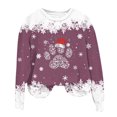 thumbnail image 5 of asdoklhq Christmas Shirts for Women Christmas Fashion Casual Printed Round Neck Loose Long Sleeve Capless Sweatshirt Top Watermelon Red 2X, 5 of 5