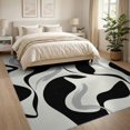 thumbnail image 2 of ODIKA 8'x10' Washable Area Rug Bold Negative Para Habitacion Alfombras Minimalist Abstract Playful for Living Room, Under Sectional, Family , Durable, Non-Slip, 2 of 4