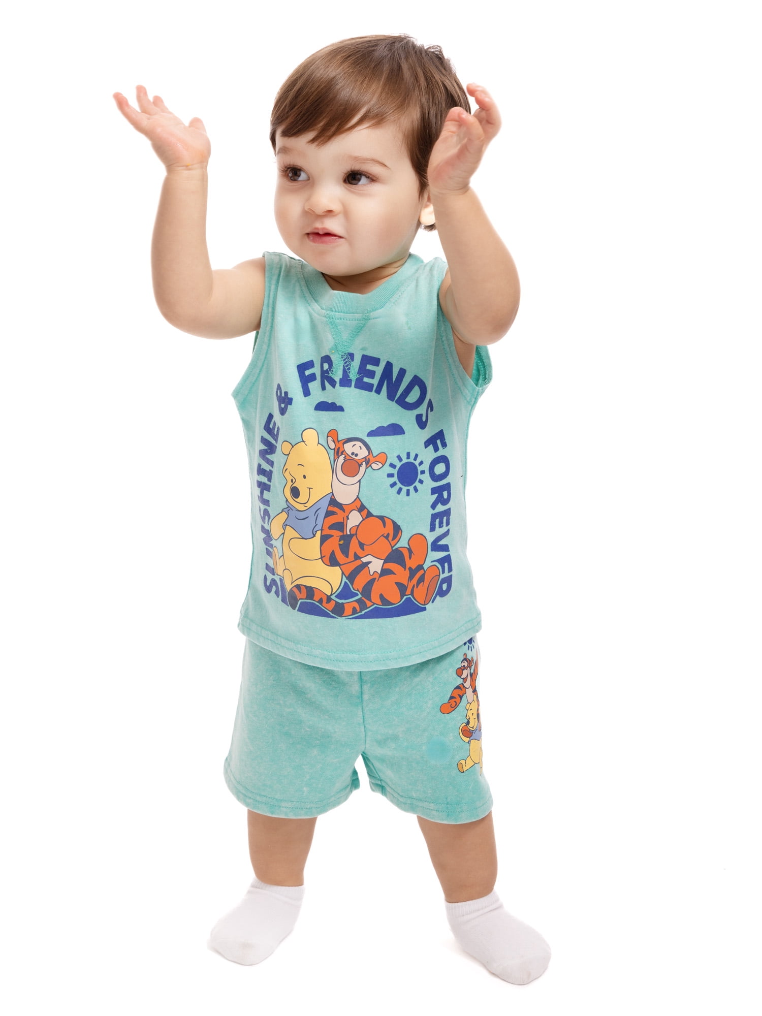Winnie the Pooh Baby Boys Sleeveless Graphic Tank Top and Shorts Set, 2-Piece, Sizes 0/3M-24M