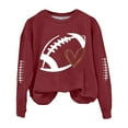 thumbnail image 3 of Red Women Oversized Sweatshirts Funny Football Shirts for Women Football Mom Sweatshirt Women's Crewneck Sweatshirt Fall Trendy Outfits, 3 of 4