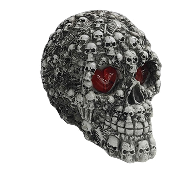 Qjidjing Halloween Skull Prop, Glowing Skull Ornament, Dress Up Accessory, Indoor Party, Themed Event, Holiday Scene Layout